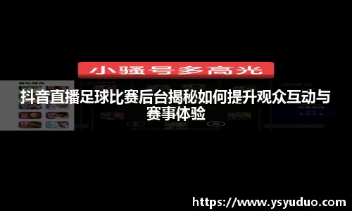 抖音直播足球比赛后台揭秘如何提升观众互动与赛事体验